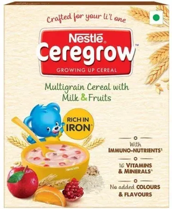 Nestle Ceregrow Multigrain Cereal with Milk& Fruits Special Festive Pack Carton, 300g - 300g