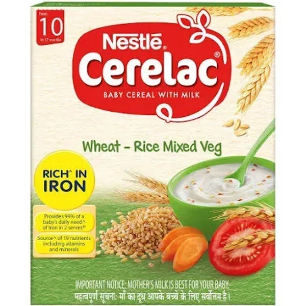 Nestle Cerelac Wheat Rice Mixed Fruit 10 To 24 Months Carton, 300g - 300g