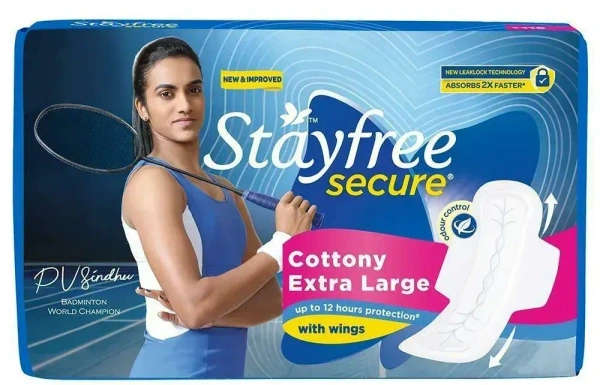 StayFree Stayfree Sanitary Pads Secure Extra Large With Wings, 20 Pads - 20 Pads