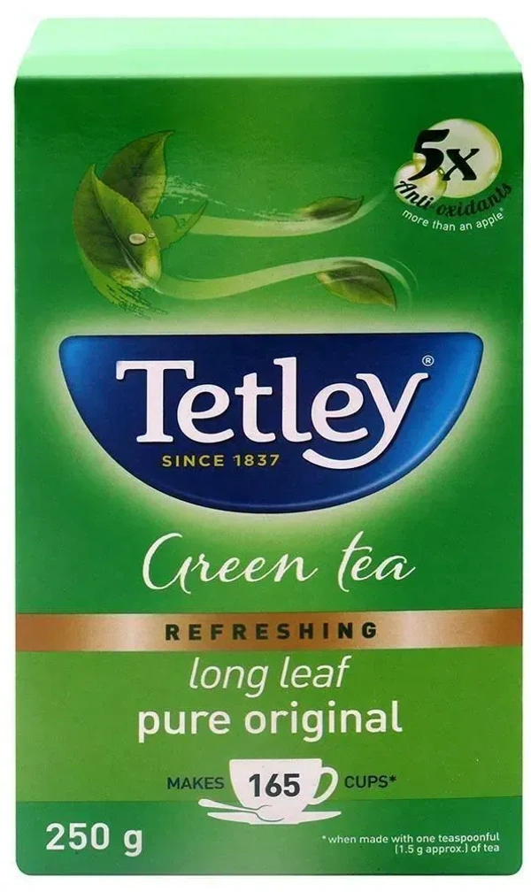 Tetley Long Leaf Green Tea, 250 gm, Carton - 250g