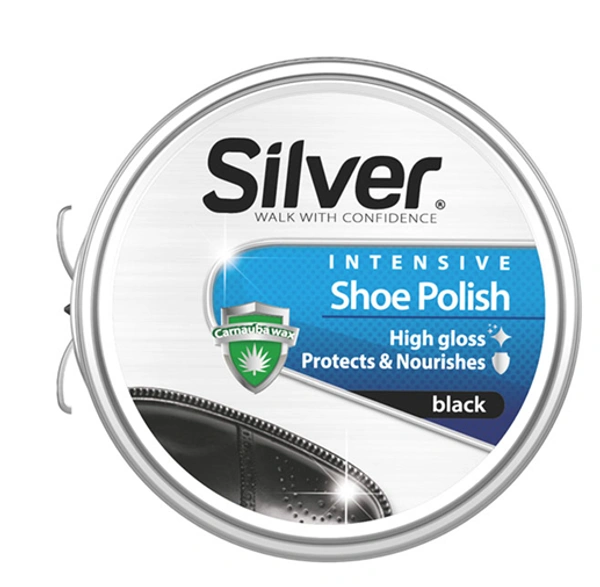 Silver Intensive Shoe Polish Black High Gloss, 15g - 50g