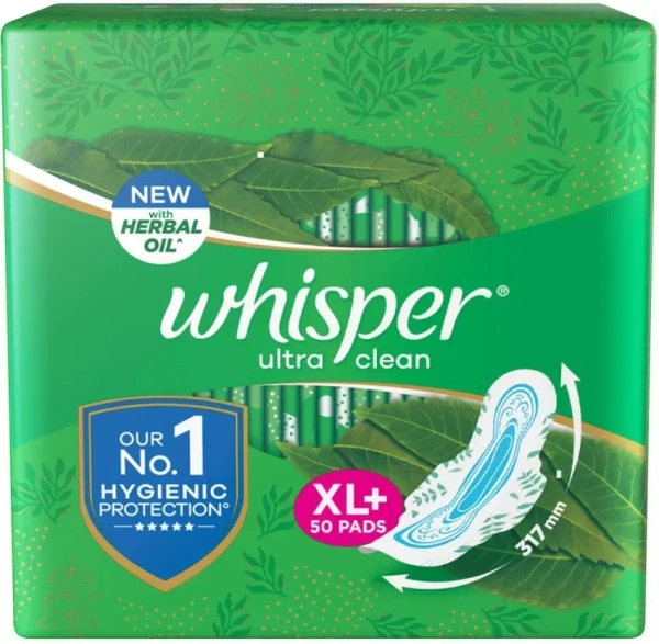 Whisper Ultra Clean Xl+ Sanitary Pads, 50 pcs - #REF!