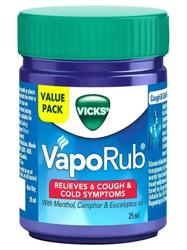 Vicks Vaporub Relieves 6 Cold Sympoms, 25 ml - 25 ml