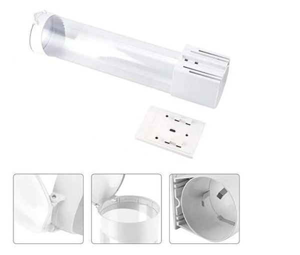 Pepcare Paper Cup Dispenser Holder | Wall Mounted Plastic Drinking Water Cup Dispenser | Glass Dispenser Holder | Disposable Cup Holder Organizer | Sticker or Screw Plate Mountable, Plastic - White, 1