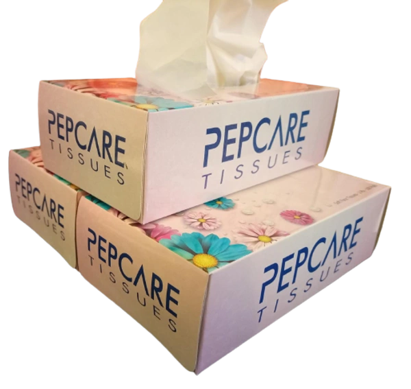 PEPCARE 2 Ply Soft Face Facial Tissues Napkins For Men's & Women's (100 Pulls in Each Box)(Pack of 3) - White