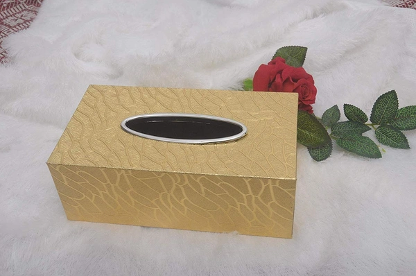 Attractive Tissue Box Tissue Paper Holder, Paper Napkin Storage for Home & Car (Golden) - Starship