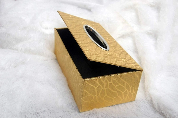 Attractive Tissue Box Tissue Paper Holder, Paper Napkin Storage for Home & Car (Golden) - Starship