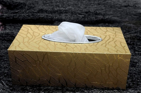 Attractive Tissue Box Tissue Paper Holder, Paper Napkin Storage for Home & Car (Golden) - Starship
