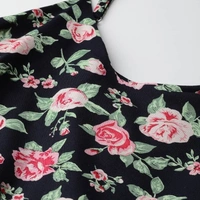 Stylish Viscose rayon Straped Floral Printed Maxi Dress - Black with red floral print, S,M,L,X,XL