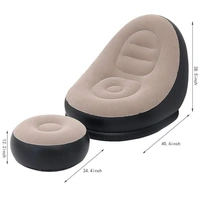  Inflatable Lounger Set, 2-in-1 Sofa Chair with Footstool, Portable Outdoor Recliner with Air Pump, Multicolor - UNIVERSAL