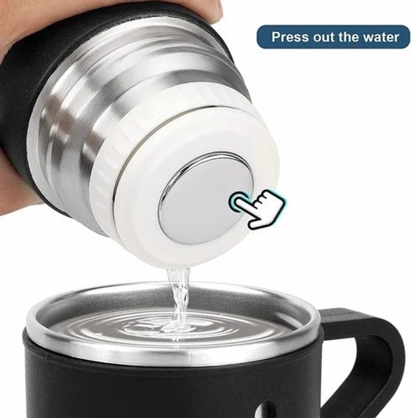 STAINLESS STEEL VACUUM FLASK SET WITH 3 STEEL CUPS COMBO FOR COFFEE HOT DRINK AND COLD WATER FLASK IDEAL GIFTING TRAVEL FRIENDLY LATEST FLASK BOTTLE. (500ML) - 500ml Flask, Black