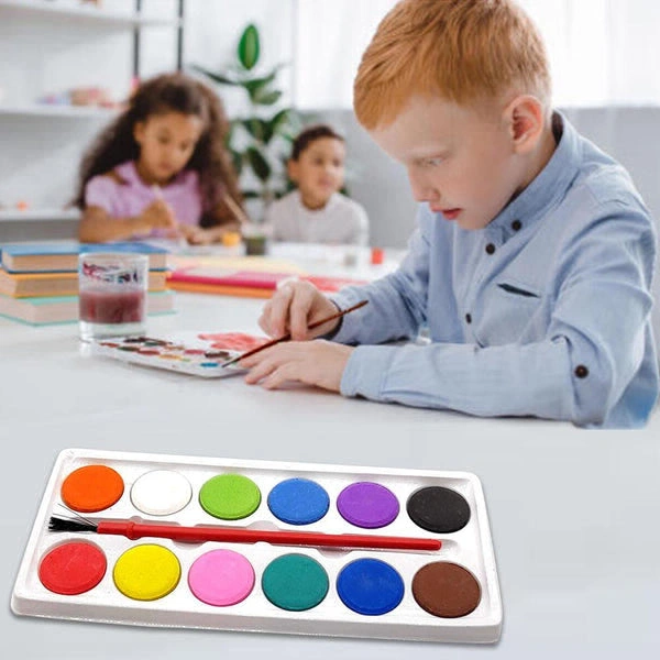  Painting Water Color Kit - 12 Shades and Paint Brush (1Pcs )