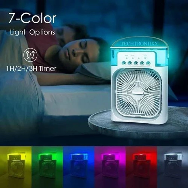 Portable Humidifier Air Cooler Mist Fan Mini Cooler Mini Mist Spray Air Cooler Rechargeable Cooler - White