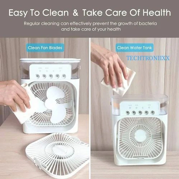 Portable Humidifier Air Cooler Mist Fan Mini Cooler Mini Mist Spray Air Cooler Rechargeable Cooler - White