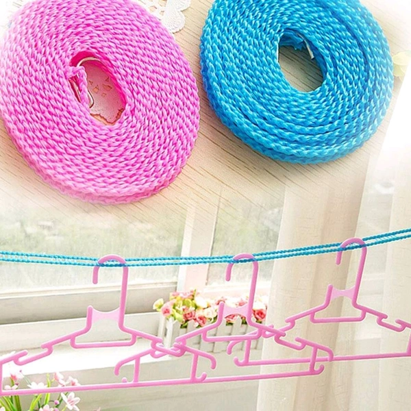 3 Meter Anti-Slip Clothesline Rope - Nylon, Hooks ( 1 Piece ) 