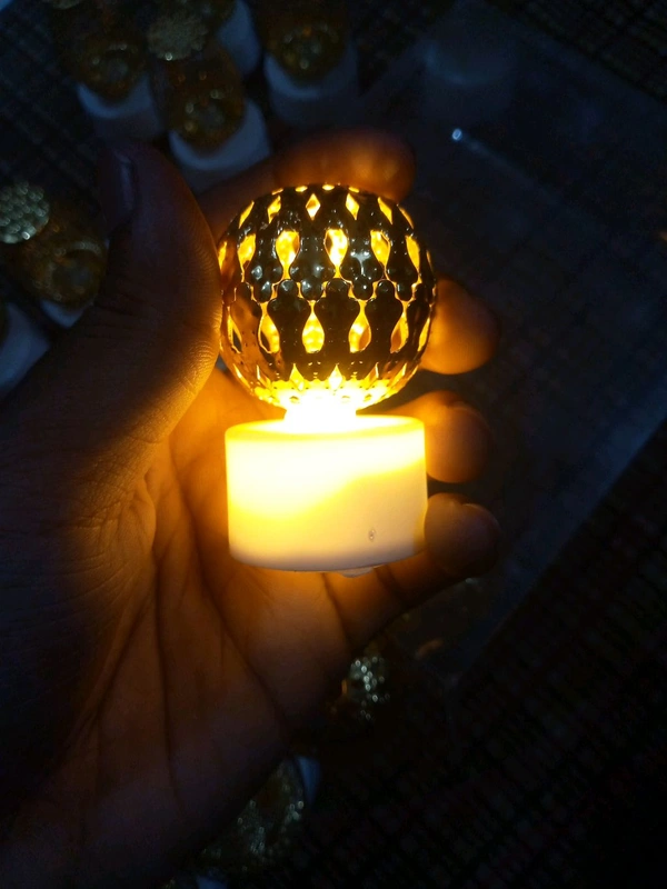Multidesign Stylish Golden Beach Festive Decoration Night Lamp  - 1 Piece Rounded Shape