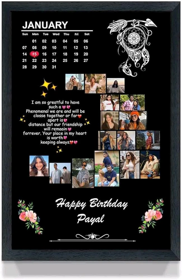 Customize Birthday Photo Frame ( Small Size )  - Cranberry