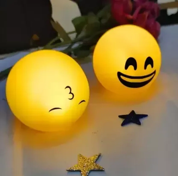 SHOAIB TRADERS Emoji LED Night Light – 8CM (  1piece )  - 8 CM, Yellow