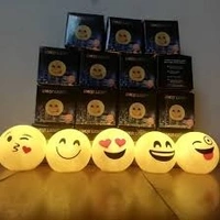 SHOAIB TRADERS Emoji LED Night Light – 8CM (  1piece )  - 8 CM, Yellow
