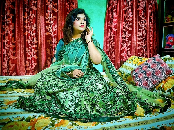 Net Lehnga - light green , Unstitched 
