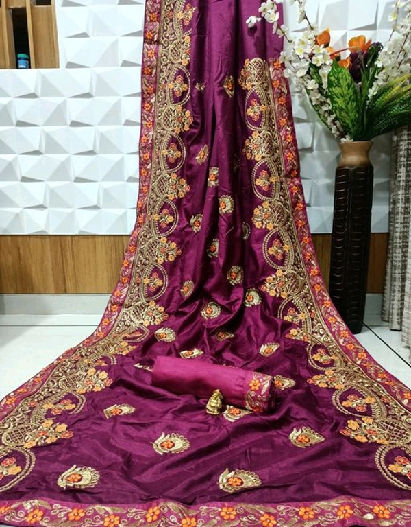 Designer Embroidery Work Saree - free