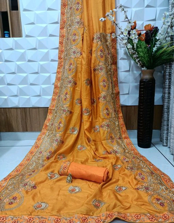 Designer Embroidery Work Saree
