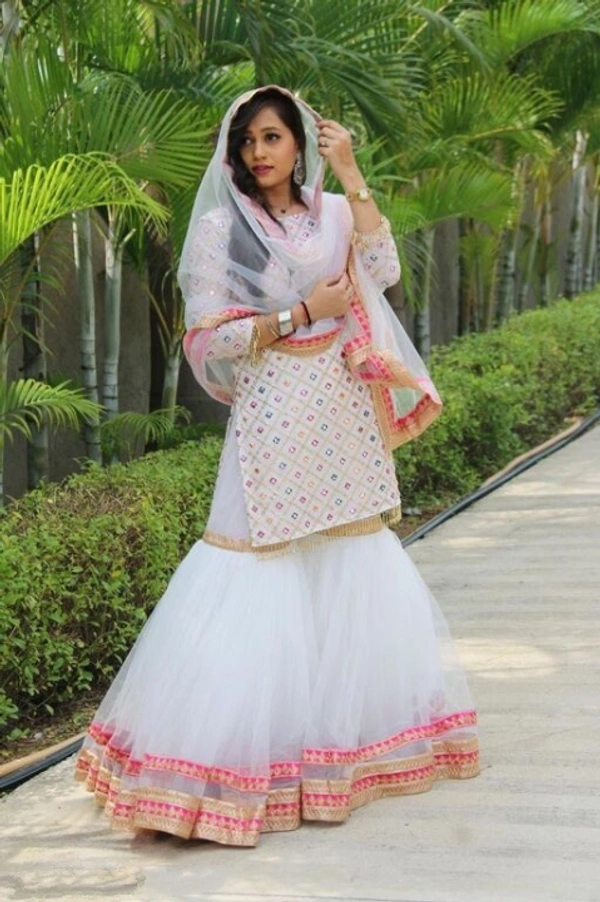 Kurta Sharara With Dupatta  - XL