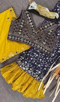 Ready To Wear Saree - Yellow, Free Size
