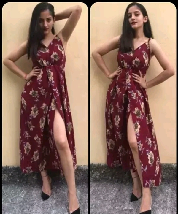 Stylish Front Cut Western Gown - L