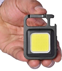 LED keychain Rechargeable Light  - Black, Free Size