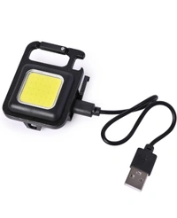 LED keychain Rechargeable Light  - Black, Free Size
