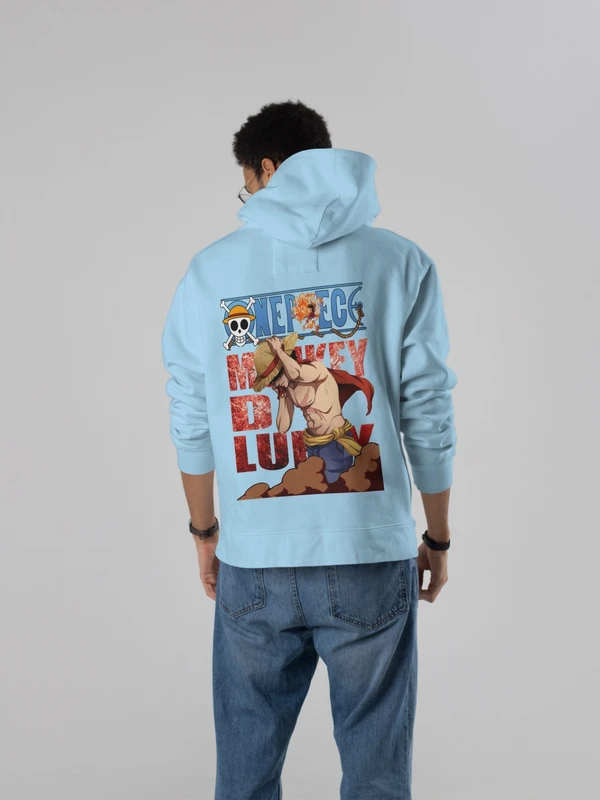 Stun Life Co. Heavy Weight Hooded Sweatshirt - AniOne - Light Blue, XS, All India Delivery in 3-5 Days, 7 Days Easy Returns