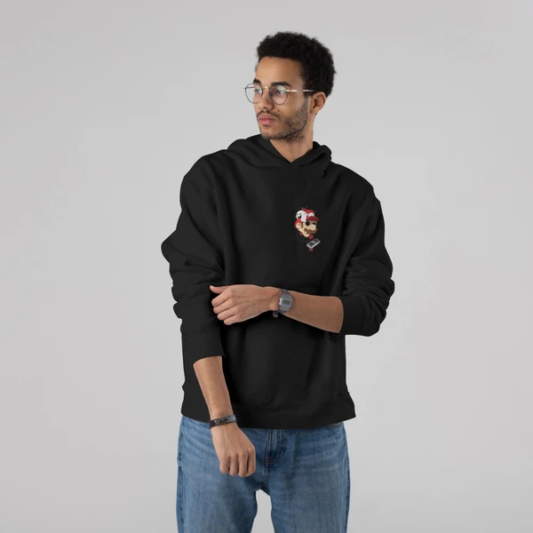 Stun Life Co. Hooded Sweatshirt - Mario Fantasma - Black, XS, All India Delivery In 5-7 Days, 7 Days Easy Returns