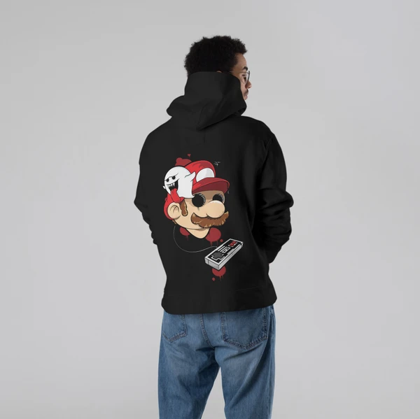 Stun Life Co. Hooded Sweatshirt - Mario Fantasma - Black, XS, All India Delivery In 5-7 Days, 7 Days Easy Returns