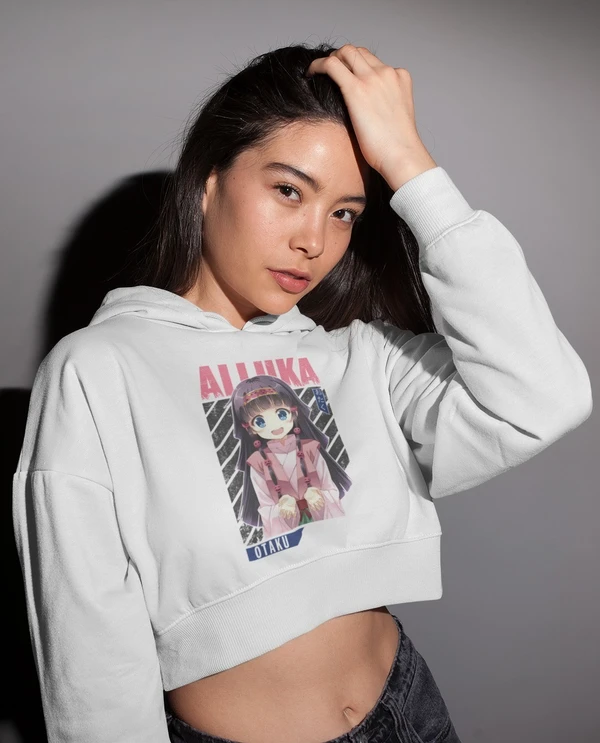 Stun Life Co. Crop Hoodies - Aluka - White, XS, All India Delivery in 3-5 Days, 7 Days Easy Returns