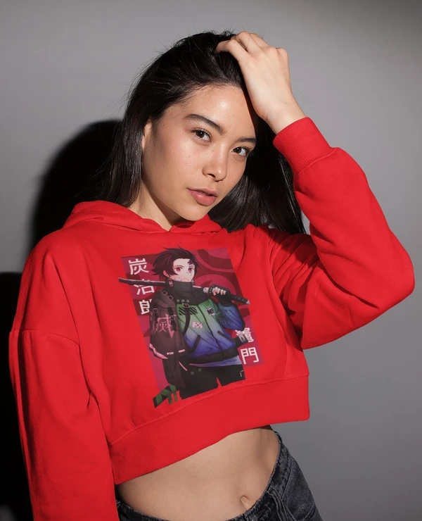 Crop Hoodies - Purple Red