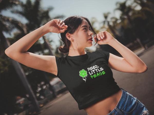 Stun Life Co. Crop Top - Little Peace - Black, XS, All India Delivery in 3-5 Days, 7 Days Easy Returns