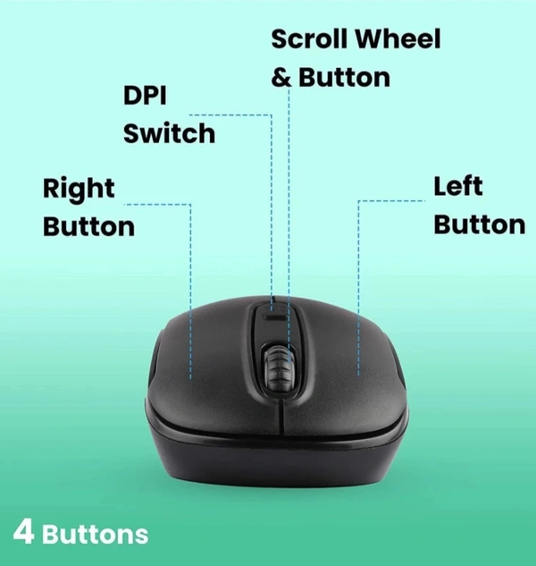 ZEBRONICS ZEB DASH PLUS Wireless Optical Mouse - Black