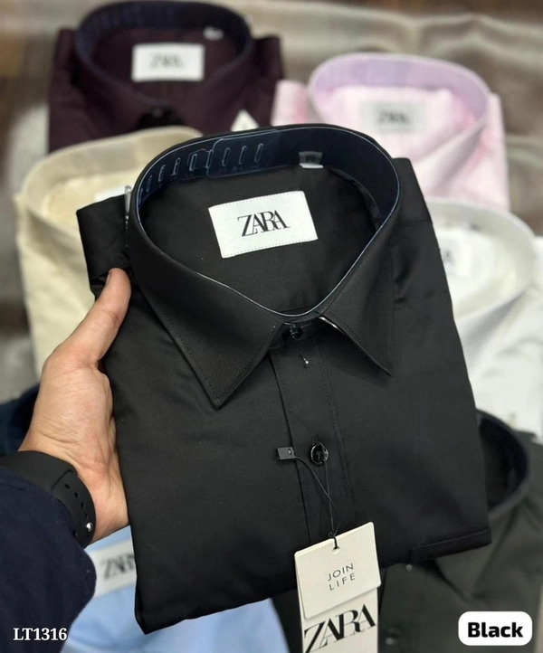Zara Men Formal Shirt - Black, M