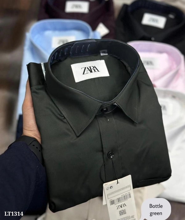 Zara Men Formal Shirt - Deep Forest Green, M
