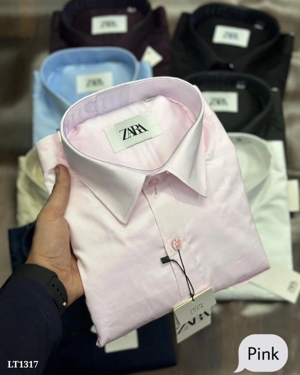 Zara Men Formal Shirt - Light Orchid, XL