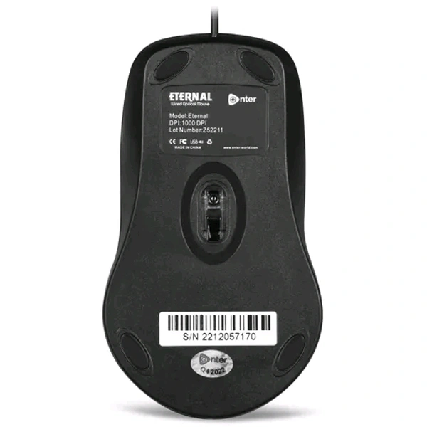 Eternal Wired Optical Mouse - Black