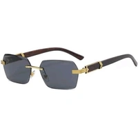 LUXURY RIMLESS BLACK SUNGLASSES  - Black, Free Size