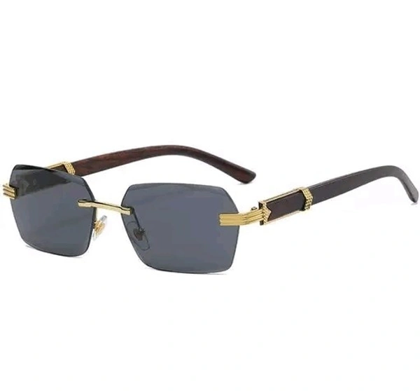 LUXURY RIMLESS BLACK SUNGLASSES  - Black, Free Size