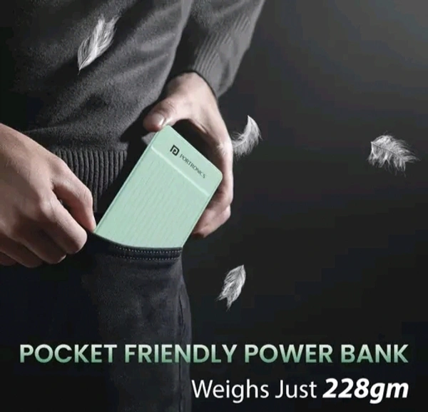 Portronics Luxcell B 10K 10000 mAh 22.5W Fast charging Power Bank - Steel Blue, Free Size