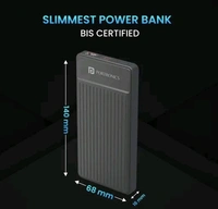 Portronics Luxcell B 10K 10000 mAh 22.5W Fast charging Power Bank - Black, Free Size