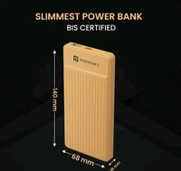 Portronics Luxcell B 10K 10000 mAh 22.5W Fast charging Power Bank - Gold, Free Size