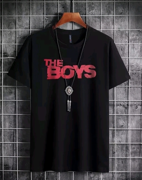 THE BOYS Trendy Mens Casual Half Sleeve Tshirt  - Black, XL