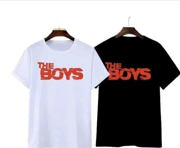 THE BOYS Trendy Mens Casual Half Sleeve Tshirt  - White, M