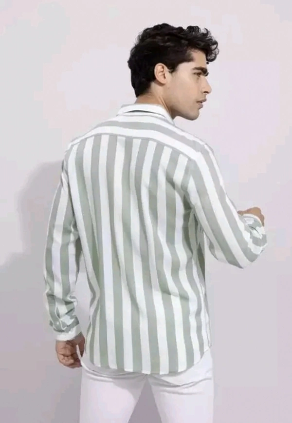 Solid Cotton Striped Shirts - Downy, XXL